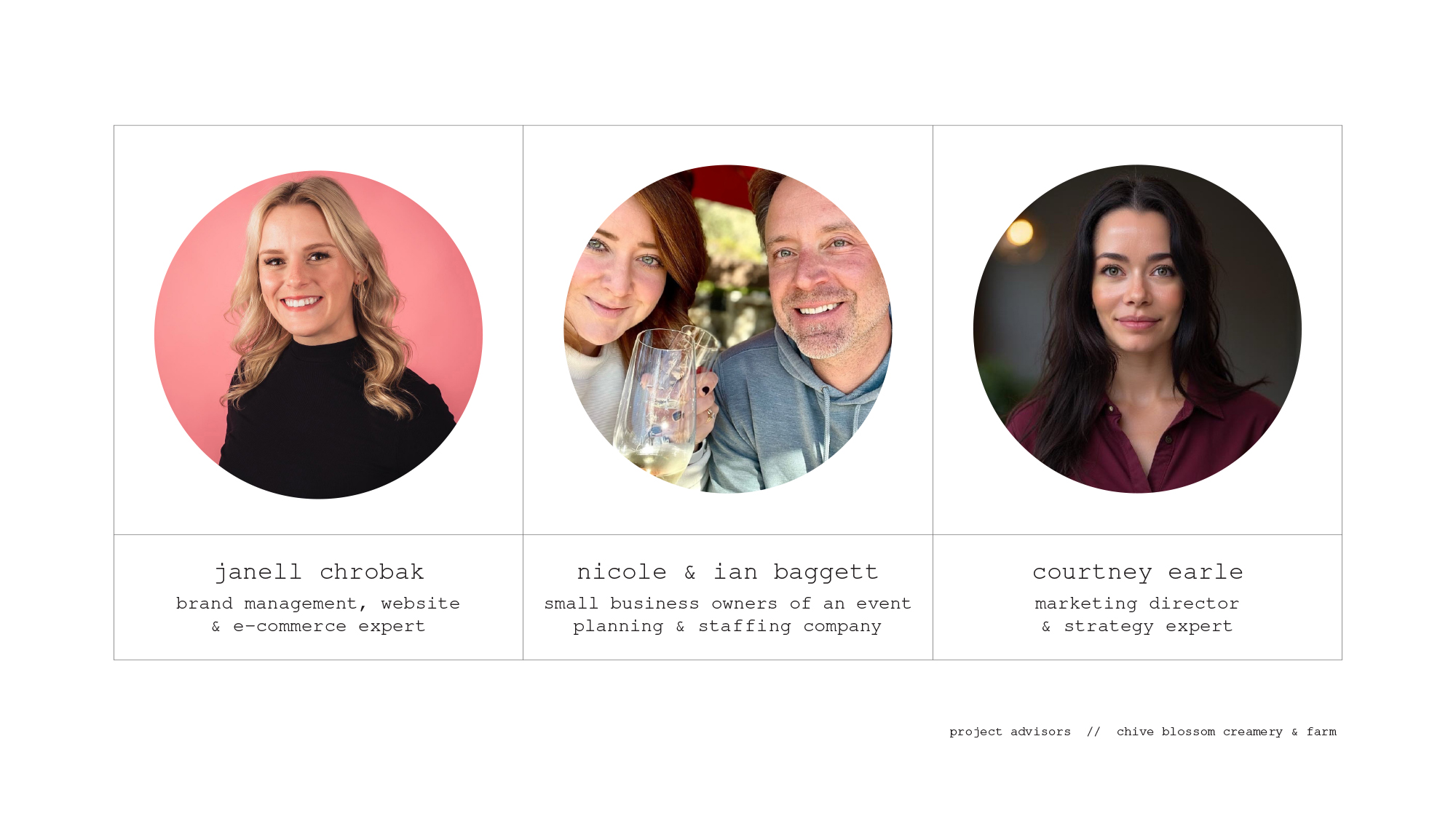 three project advisors