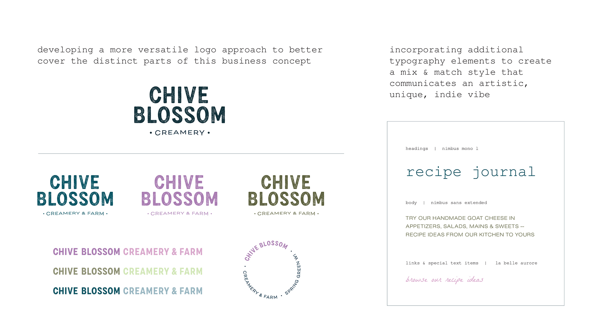 chive blossom creamery in progress branding