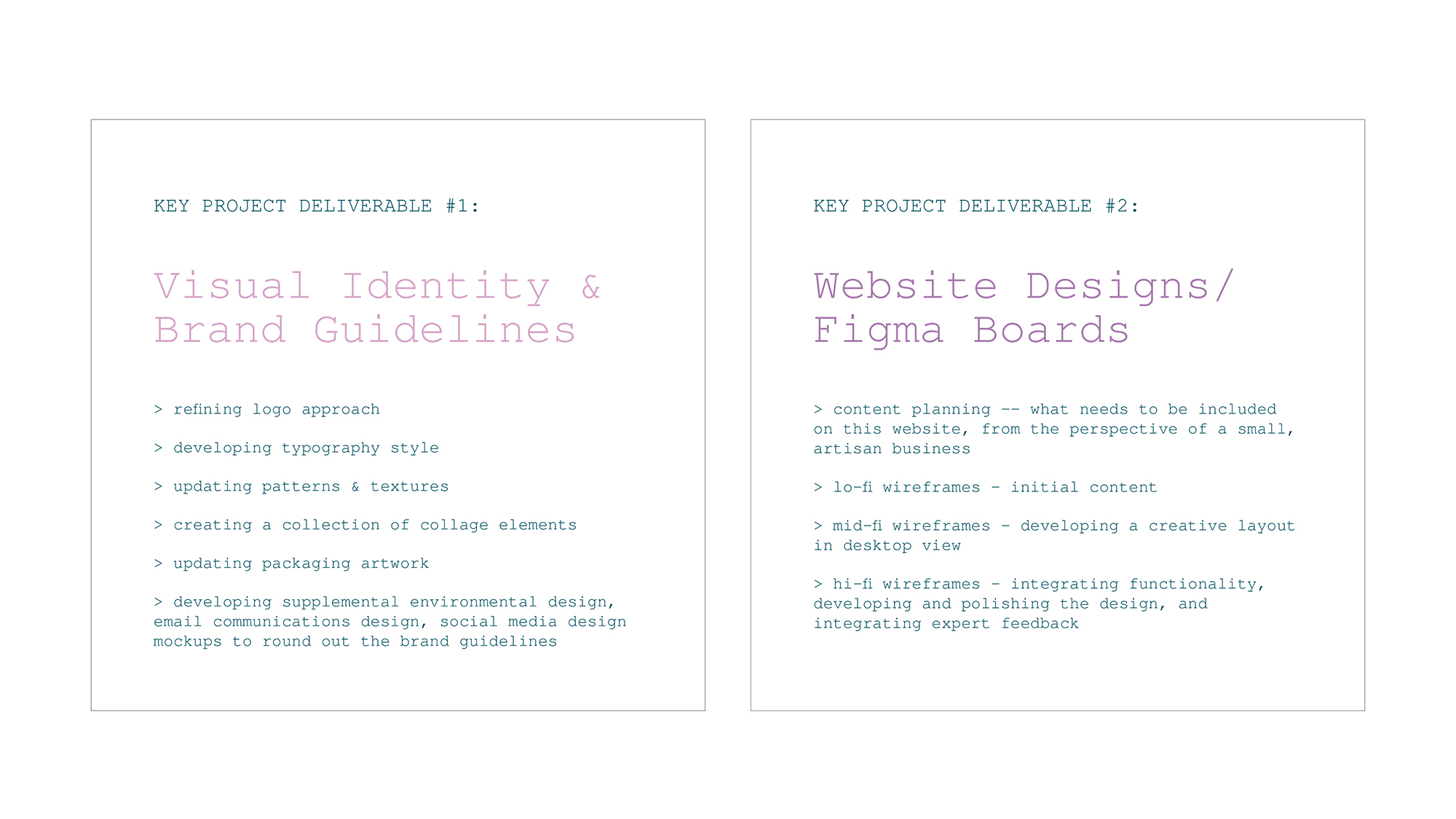 infographic of primary project deliverables