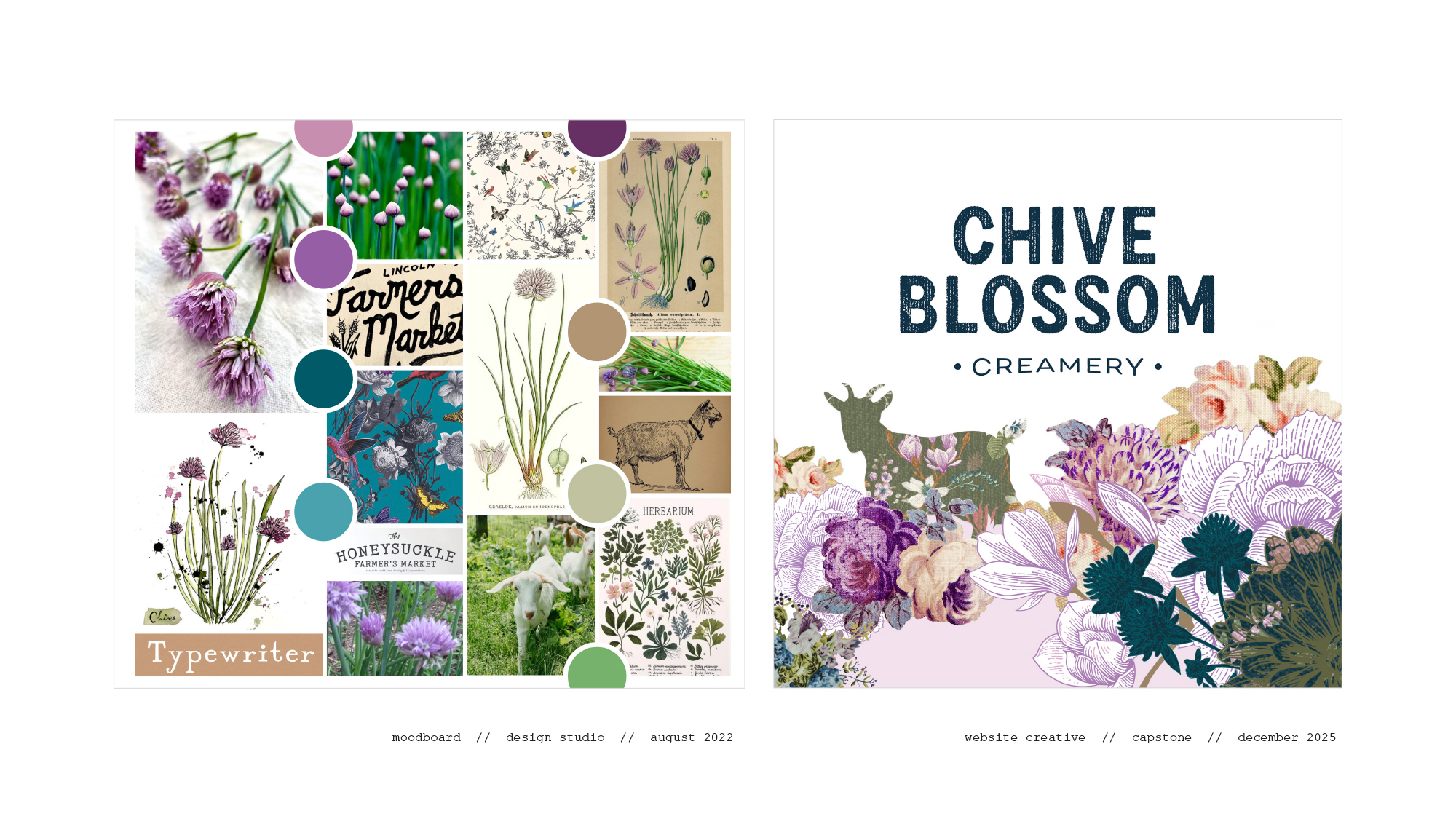 moodboard and website design image